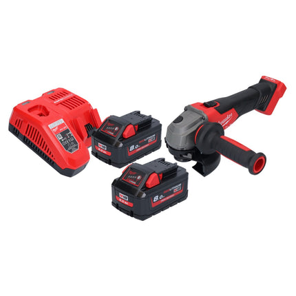Smerigliatrice angolare a batteria Milwaukee M18 FSAG125X-802 18 V 125 mm brushless + 2x batteria 8,0 Ah + caricabatterie