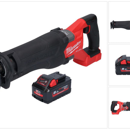 Milwaukee M18 FSZ-801 Scie sabre Recipro sans fil 18 V Brushless + 1x Batterie 8,0 Ah - sans chargeur