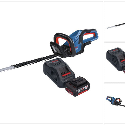 Bosch GHE 18V-60 Professional cordless hedge trimmer 18 V 60 cm brushless + 1x rechargeable battery 5.0 Ah + charger