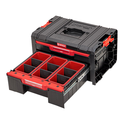 Qbrick System PRO Drawer 2 Toolbox 2.0 Expert empilable 450 x 310 x 244 mm 4,5 l 9,5 l IP54 avec deux tiroirs 10 inlays et 6 séparateurs