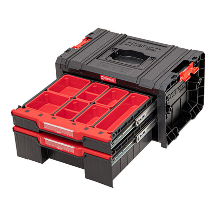 Qbrick System PRO Drawer 2 Toolbox 2.0 Expert empilable 450 x 310 x 244 mm 4,5 l 9,5 l IP54 avec deux tiroirs 10 inlays et 6 séparateurs
