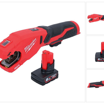 Milwaukee M12 PCSS-601 Tagliatubi a batteria in acciaio inox 12 V 12 - 28 mm + 1x batteria 6,0 Ah - senza caricabatterie