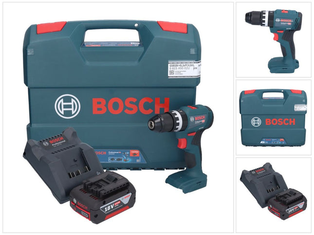 Bosch GSB 18V-45 Taladradora percutora profesional sin cable 18 V 45 Nm + 1 acumulador 4,0 Ah + cargador + maletín en L