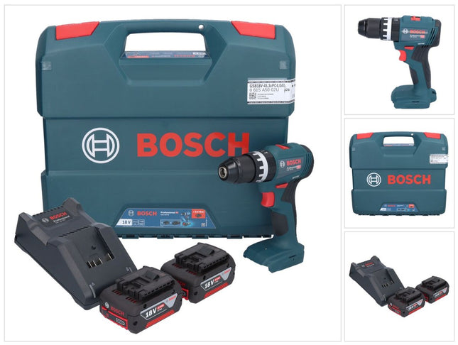 Bosch GSB 18V-45 Taladro percutor profesional sin cable 18 V 45 Nm + 2 acumuladores 4,0 Ah + cargador + maletín en L