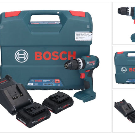 Bosch GSB 18V-45 Profesjonalna akumulatorowa wiertarko-wkrętarka udarowa 18 V 45 Nm bezszczotkowa + 2x akumulator ProCORE 4,0 Ah + ładowarka + walizka L