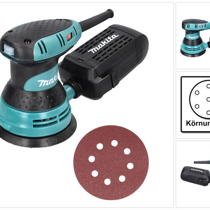 Makita BO 5031 Random orbital sander 300 Watt 125 mm + 50x sandpaper K80