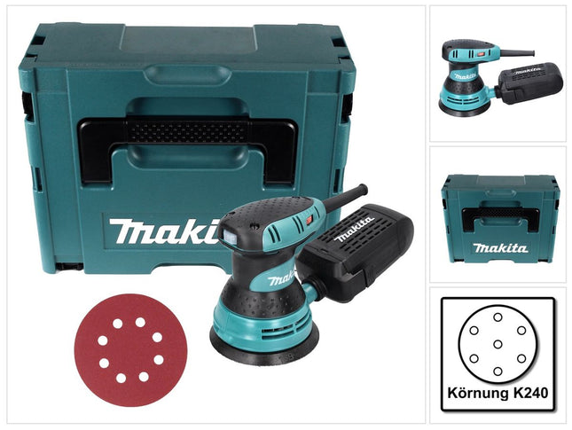 Lijadora rotorbital Makita BO 5031 300 W 125 mm + 50 lijas K240 + Makpac