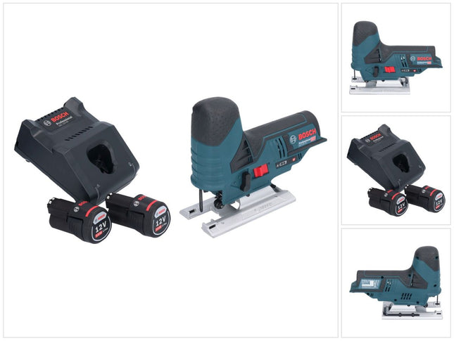 Bosch GST 12V-70 Seghetto alternativo professionale a batteria 12 V 70 mm + 2x batteria ricaricabile 2,0 Ah + caricabatterie