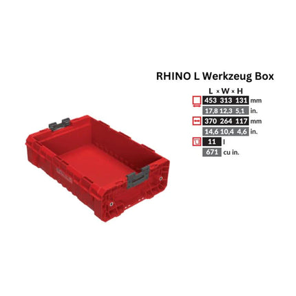 Toolbrothers RHINO L caja de herramientas abierta ULTRA 9 l - Base para RHINO L caja de herramientas EXTENDER