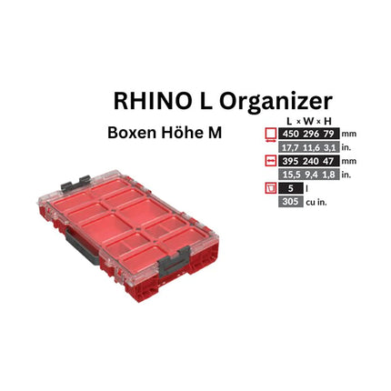 Toolbrothers RHINO L Organizer ULTRA altezza M scatole 5 l IP54 con scatole estraibili