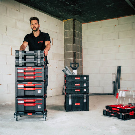 Toolbrothers RHINO L Carro de transporte móvil ECO Tablero de rodillos con ruedas giratorias metálicas y freno