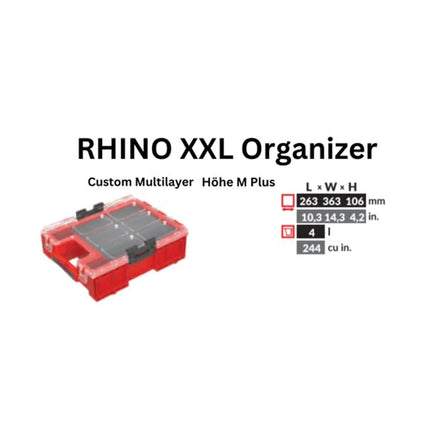 Toolbrothers RHINO XXL Organizer ULTRA wysokość M+ Custom Multilayer 4 l IP66