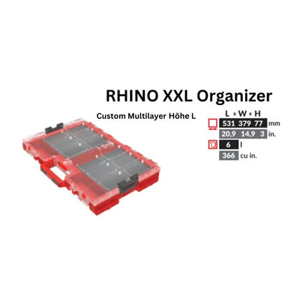 Toolbrothers RHINO XXL Organizer ULTRA Altezza L Custom Multilayer 6 l IP66