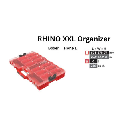 Toolbrothers RHINO XXL Organizer ULTRA altura L cajas 6 l IP66 con cajas extraíbles