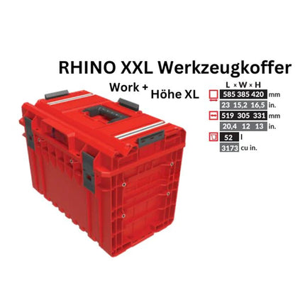 Toolbrothers RHINO XXL walizka narzędziowa ULTRA Work+ wysokość XL 52 l IP66 z wyjmowanymi przegrodami
