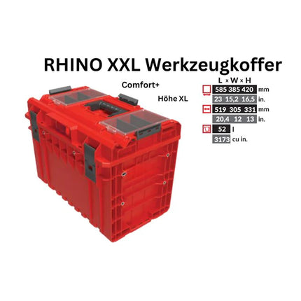 Toolbrothers RHINO XXL Mallette à outils ULTRA Comfort+ hauteur XL 52 l IP66 avec séparateurs amovibles