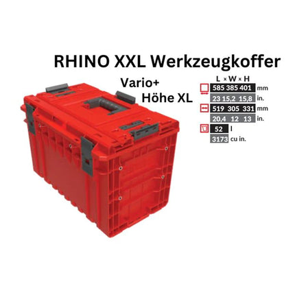Toolbrothers RHINO XXL Valigia portautensili  ULTRA Vario+ altezza XL 52 l IP66 con divisori estraibili