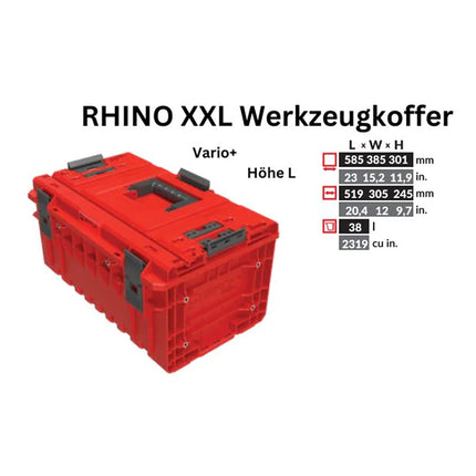 Toolbrothers RHINO XXL Valigia portautensili ULTRA Vario+ altezza L 38 l IP66 con divisori estraibili