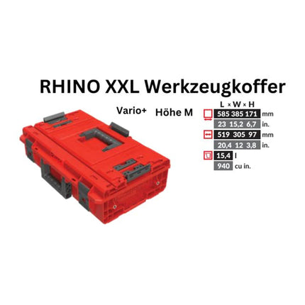 Toolbrothers RHINO XXL walizka narzędziowa ULTRA Vario+ wysokość M 15,4 l IP66 z wyjmowanymi przegrodami