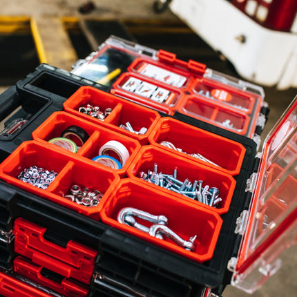 Toolbrothers RHINO XXL Organizer ECO Wysokość M Pudełka 2,5 l IP66 z wyjmowanymi pojemnikami