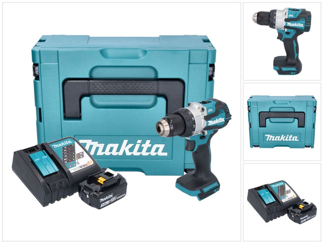 Taladro de percusión sin cable Makita DHP 489 RF1J 18 V 73 Nm sin escobillas + 1x batería recargable 3,0 Ah + cargador + Makpac