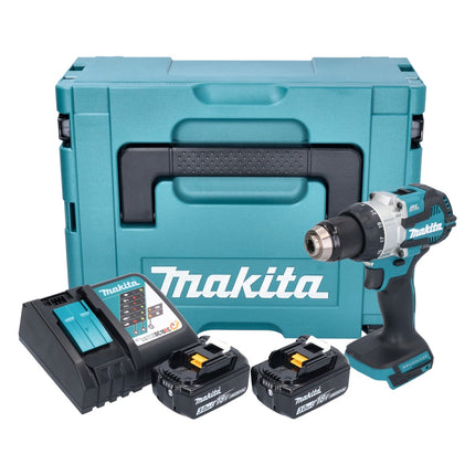 Trapano a percussione a batteria Makita DHP 489 RFJ 18 V 73 Nm senza spazzole + 2x batteria ricaricabile 3,0 Ah + caricabatterie + Makpac