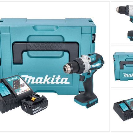 Makita DHP 489 RT1J trapano a percussione a batteria 18 V 73 Nm brushless + 1x batteria ricaricabile 5,0 Ah + caricabatterie + Makpac