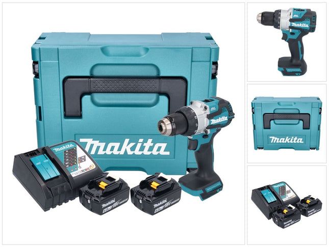 Taladro de percusión sin cable Makita DHP 489 RGJ 18 V 73 Nm sin escobillas + 2x batería recargable 6,0 Ah + cargador + Makpac