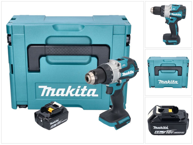 Makita DDF 489 G1J cordless drill driver 18 V 73 Nm brushless + 1x rechargeable battery 6.0 Ah + Makpac - without charger