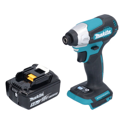 Makita DTD 157 T1 cordless impact wrench 18 V 140 Nm 1/4" brushless + 1x rechargeable battery 5.0 Ah - without charger