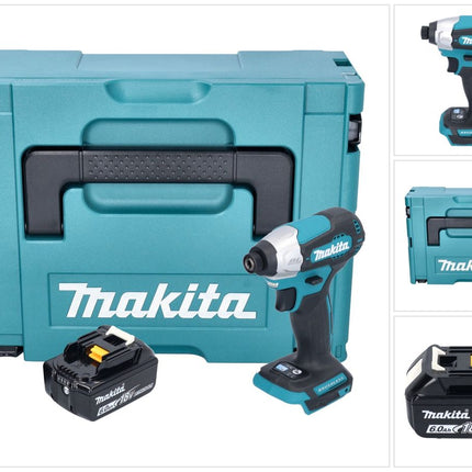 Avvitatore a impulsi a batteria Makita DTD 157 G1J 18 V 140 Nm 1/4" brushless + 1x batteria ricaricabile 6,0 Ah + Makpac - senza caricabatterie