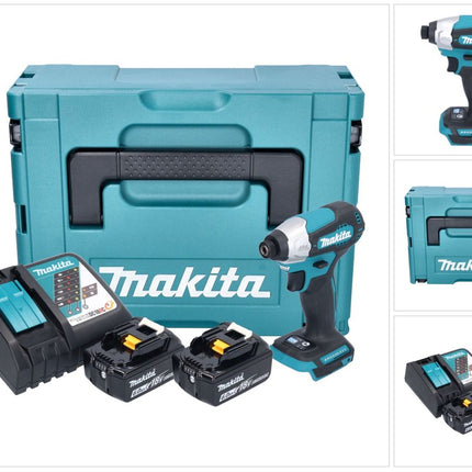 Makita DTD 157 RGJ Akku Schlagschrauber 18 V 140 Nm 1/4" Brushless + 2x Akku 6,0 Ah + Ladegerät + Makpac