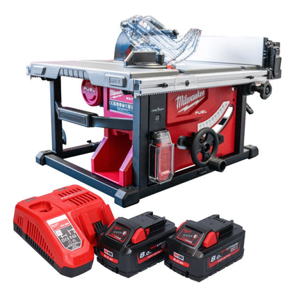 Sierra de mesa a batería Milwaukee M18 FTS210-802B 18 V 210 mm sin escobillas + 2x baterías 8,0 Ah + cargador
