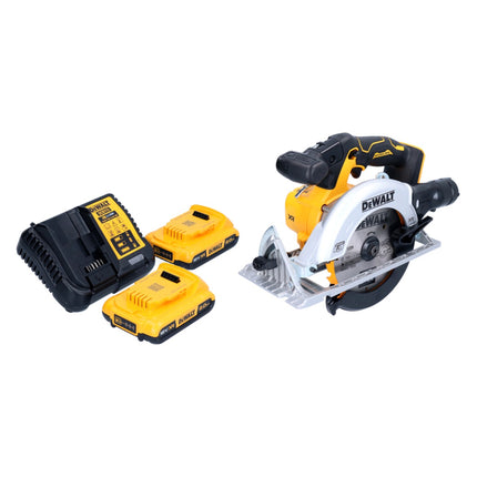 DeWalt DCS 565 D2 cordless circular saw 18 V 165 mm brushless + 2x rechargeable battery 2.0 Ah + charger