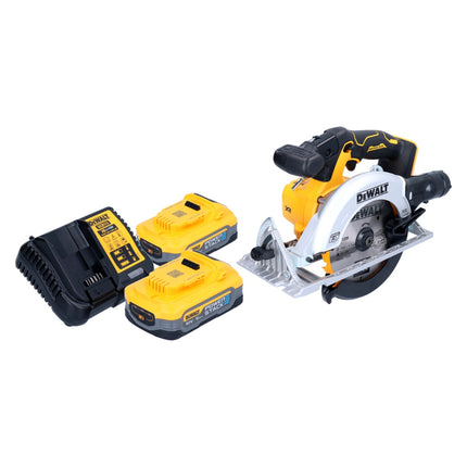 Sega circolare a batteria DeWalt DCS 565 H2 18 V 165 mm senza spazzole + 2x batteria Powerstack 5,0 Ah + caricabatterie