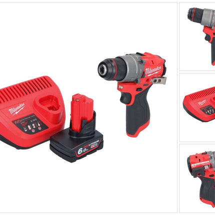 Taladro percutor inalámbrico Milwaukee M12 FPD2-601 12 V 45 Nm sin escobillas + 1x batería 6,0 Ah + cargador