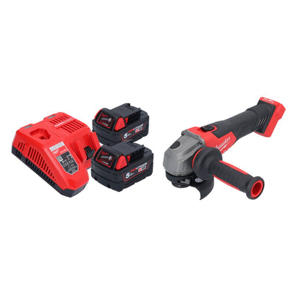 Milwaukee M18 FSAG115X-502 Smerigliatrice angolare a batteria 18 V 115 mm brushless + 2x batteria 5,0 Ah + caricabatterie