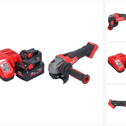Amoladora angular a batería Milwaukee M18 FSAG115X-802 18 V 115 mm sin escobillas + 2x baterías 8,0 Ah + cargador