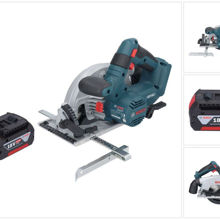 Bosch GKS 18V-57-2 Sierra circular profesional con acumulador 18 V 165 mm sin escobillas + 1x acumulador 4,0 Ah - sin cargador
