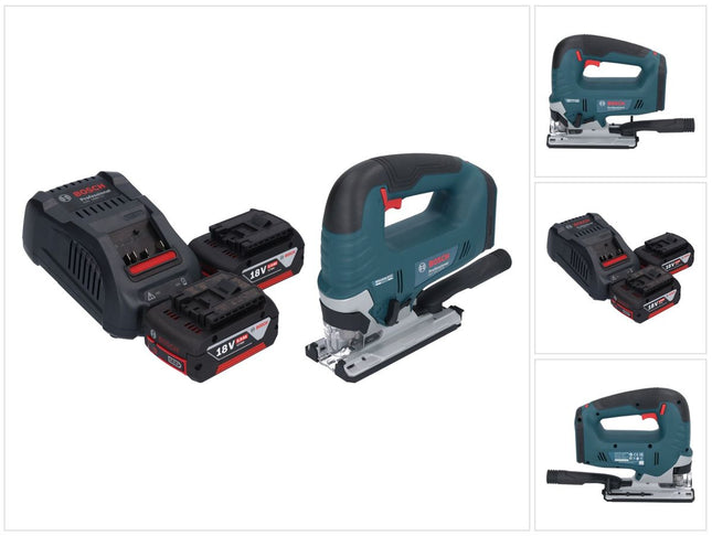 Sierra de calar a batería Bosch GST 18V-125 B Professional 18 V 125 mm sin escobillas + 2 baterías de 5,0 Ah + cargador