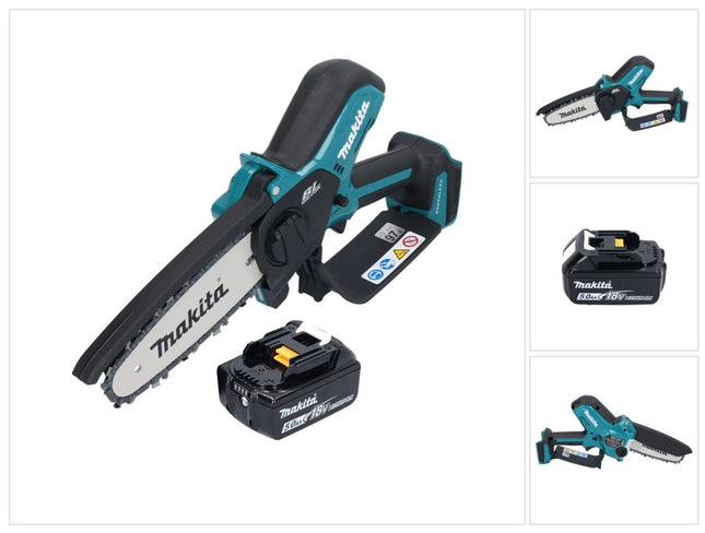 Makita DUC 150 T akumulatorowa pilarka łańcuchowa 18 V 15 cm bezszczotkowa + 1x akumulator 5,0 Ah - bez ładowarki