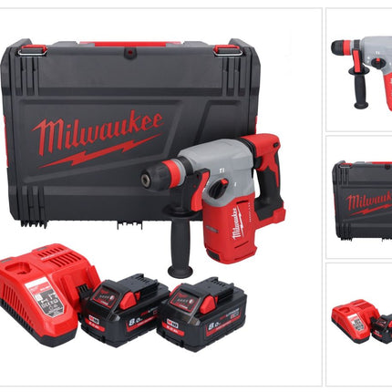 Milwaukee M18 BLHX-802X cordless combihammer 18 V 2.3 J brushless + 2x battery 8.0 Ah + charger + HD box