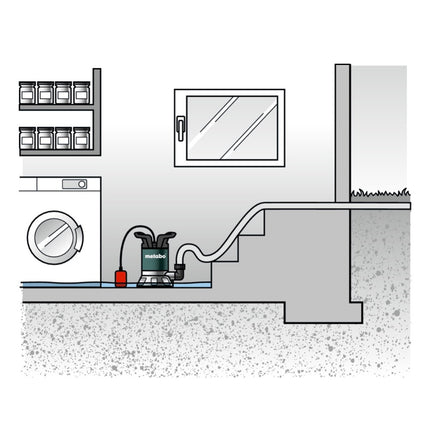 Metabo TP 7500 SI Pompe à eau claire immergée ( 0250750013 ) 300 Watt Débit 7500 l/h