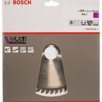 BOSCH Hoja de sierra circular Ø exterior 190 mm Número de dientes 54 HLTCG ( 4000908903 )