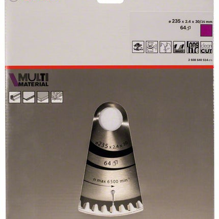 Hoja de sierra circular BOSCH diámetro exterior 235 mm número de dientes 64 HLTCG (8000342265)