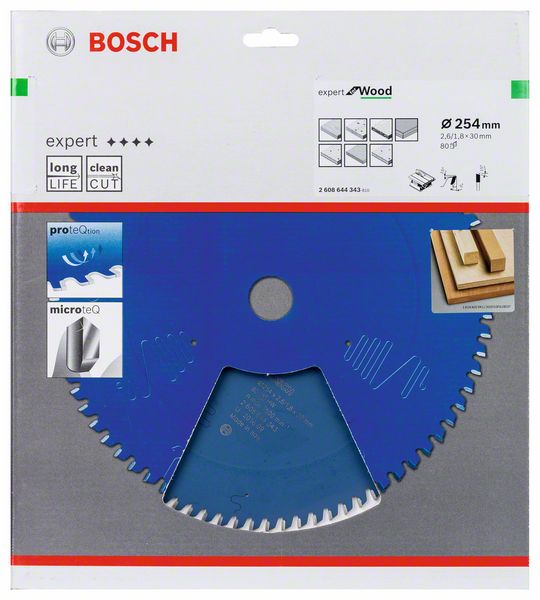 BOSCH Hoja de sierra circular Ø exterior 254 mm Número de dientes 80 WZ ( 8000342205 )