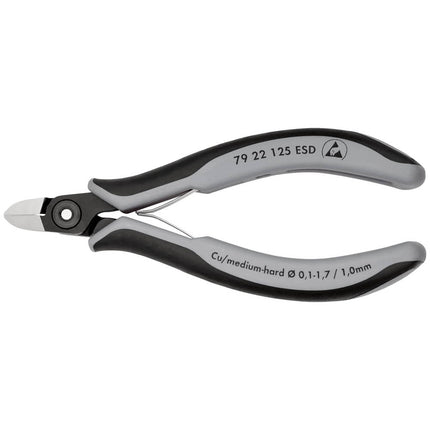 KNIPEX Pince coupante électronique de précision  longueur 125 mm forme 2 ( 4000810830 )