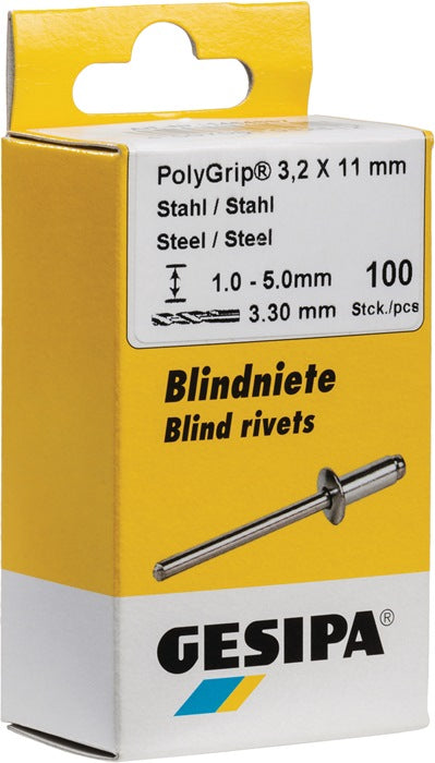 GESIPA blind rivet PolyGrip(R) rivet shank d x l 3.2 x 8 mm ( 4000813773 )