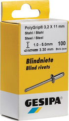 GESIPA blind rivet PolyGrip(R) rivet shank d x l 4 x 13 mm ( 4000813779 )
