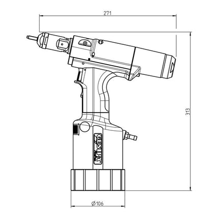 GESIPA FireFox(R) 2 utensile per la regolazione dei dadi per rivetti ciechi Pressione di esercizio 5 - 7 bar ( 4000813081 )